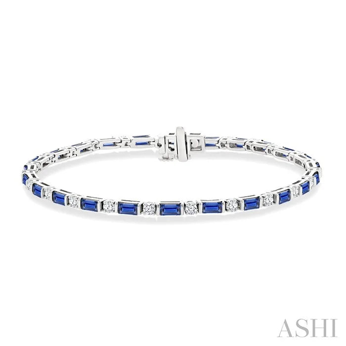 Emerald Shape Art Deco Gemstone & Diamond Bracelet