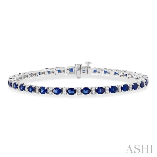 Oval Shape Gemstone & Diamond Bracelet