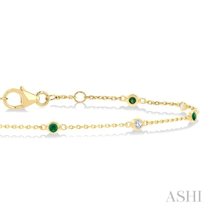 Alternate Gemstone & Diamond Station Chain Bracelet