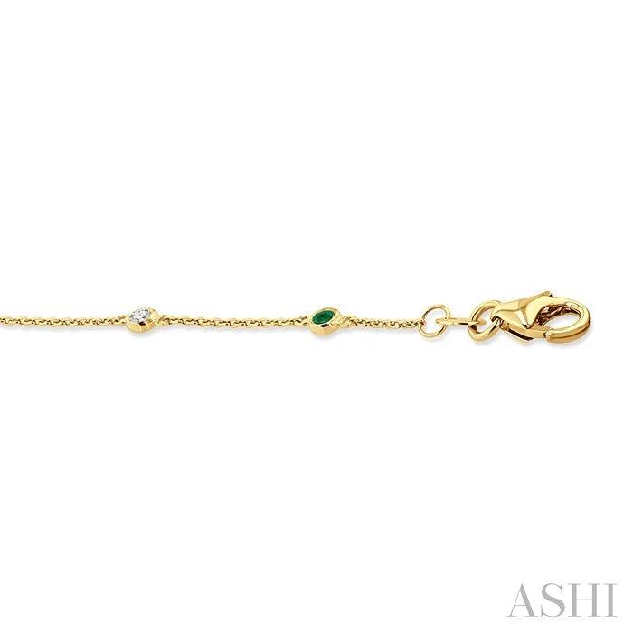 Alternate Gemstone & Diamond Station Chain Bracelet