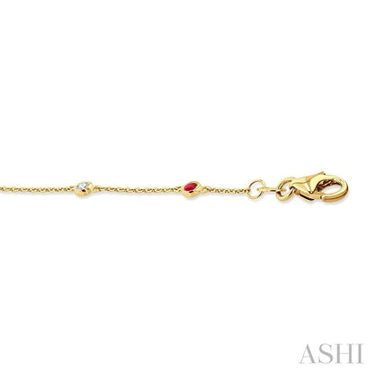 Alternate Gemstone & Diamond Station Chain Bracelet