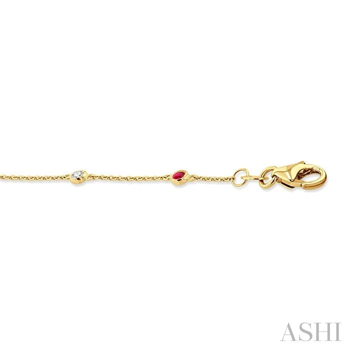 Alternate Gemstone & Diamond Station Chain Bracelet