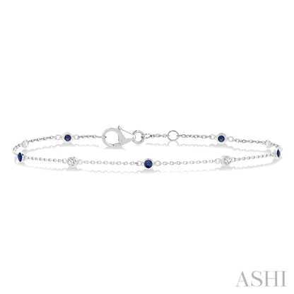 Alternate Gemstone & Diamond Station Chain Bracelet