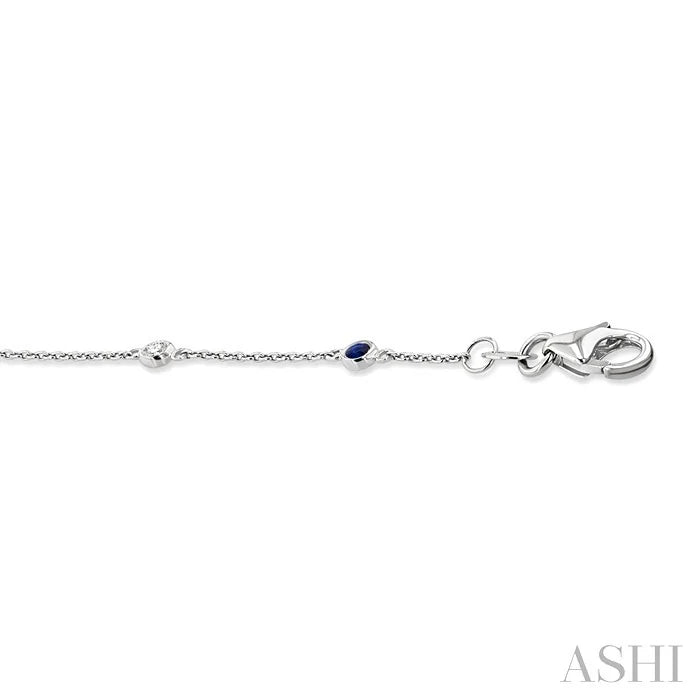 Alternate Gemstone & Diamond Station Chain Bracelet