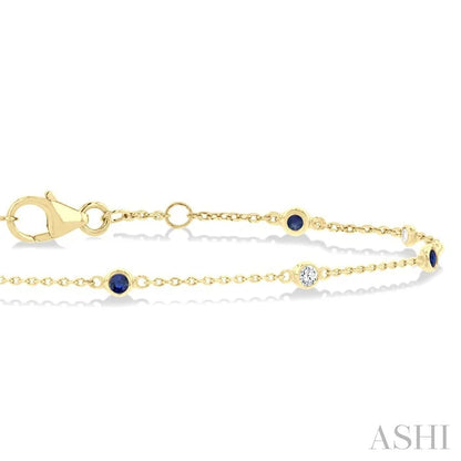 Alternate Gemstone & Diamond Station Chain Bracelet
