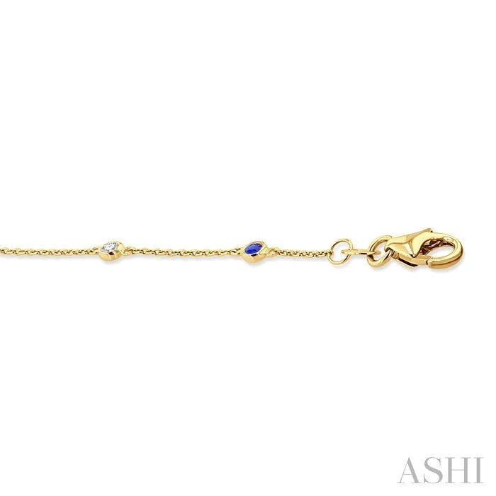 Alternate Gemstone & Diamond Station Chain Bracelet