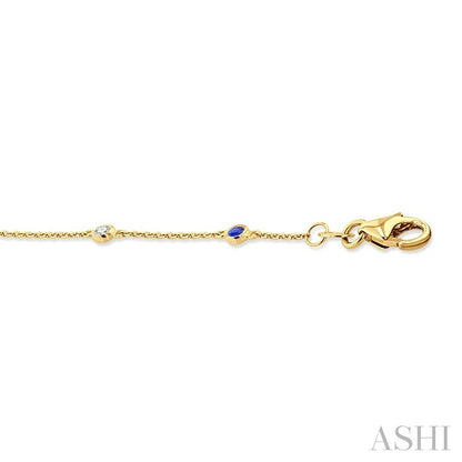 Alternate Gemstone & Diamond Station Chain Bracelet