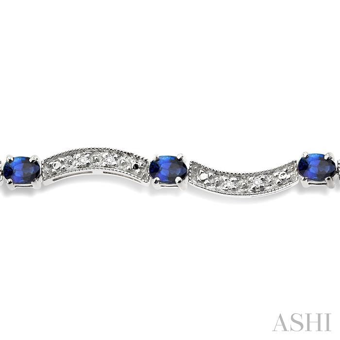 Oval Shape Gemstone & Diamond Bracelet