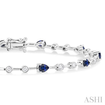 Pear Shape Gemstone & Diamond Bracelet