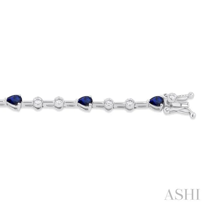Pear Shape Gemstone & Diamond Bracelet