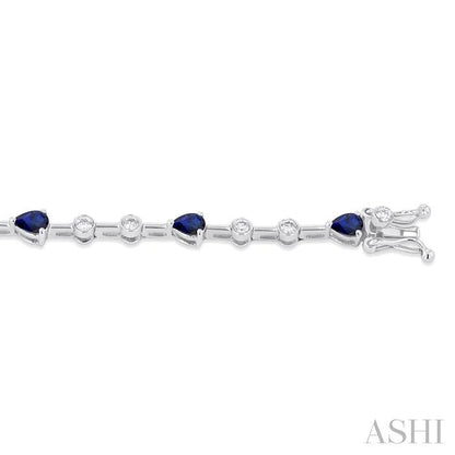 Pear Shape Gemstone & Diamond Bracelet
