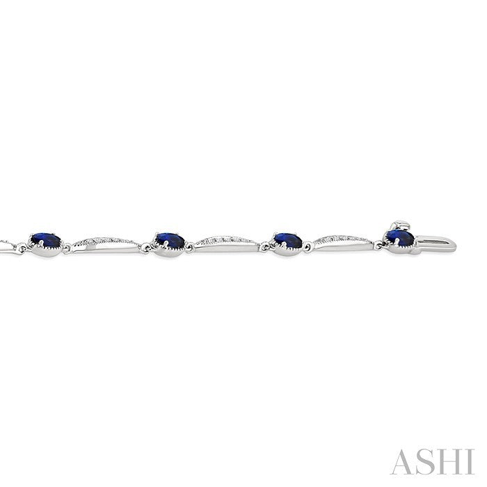 Oval Shape Gemstone & Diamond Bracelet
