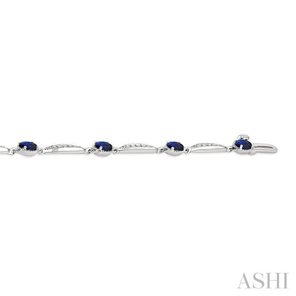 Oval Shape Gemstone & Diamond Bracelet