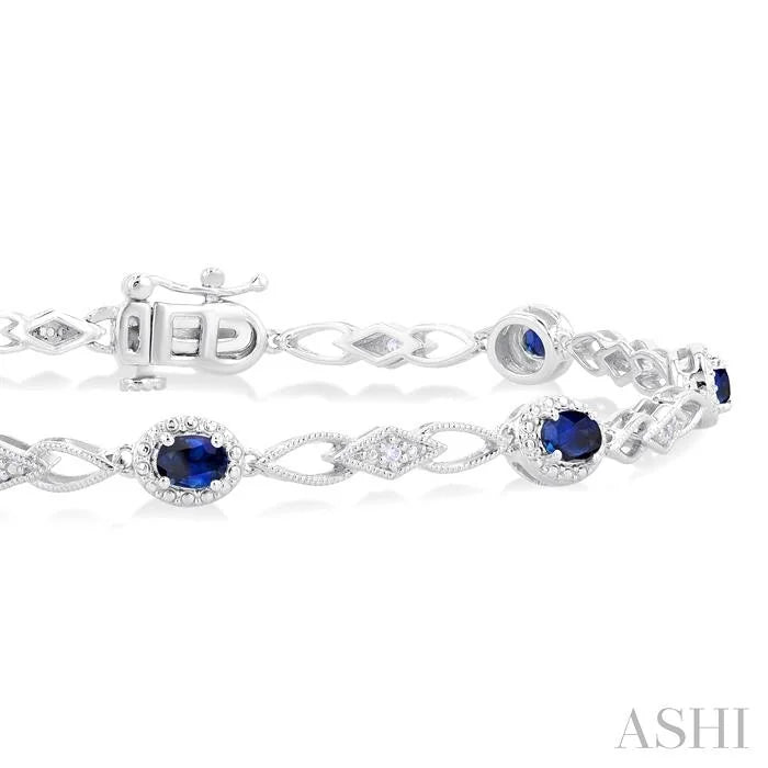 Oval Shape Gemstone & Diamond Fashion Bracelet