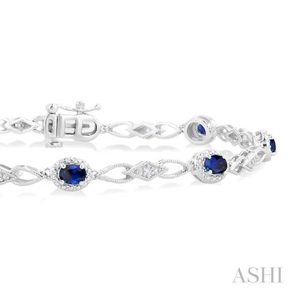 Oval Shape Gemstone & Diamond Fashion Bracelet