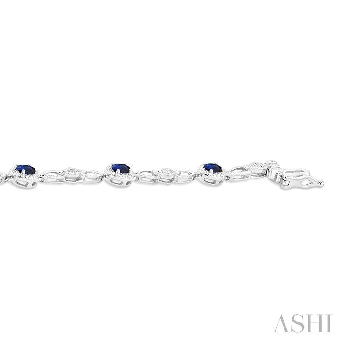Oval Shape Gemstone & Diamond Fashion Bracelet