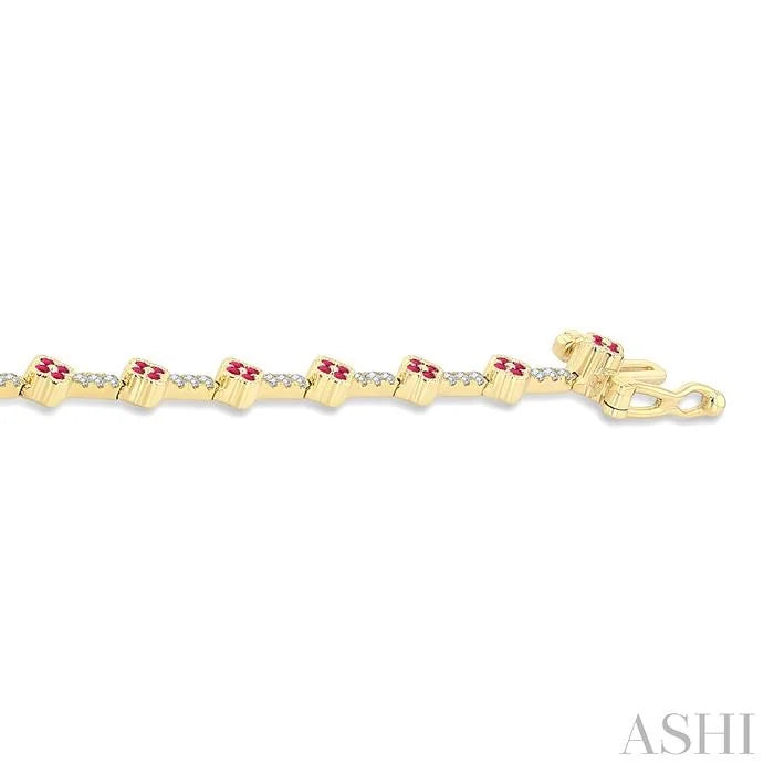 Clover Gemstone & Diamond Bracelet
