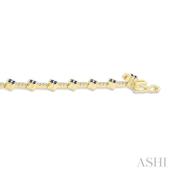 Clover Gemstone & Diamond Bracelet
