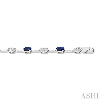 Oval Shape Gemstone & Lovebright Diamond Fashion Bracelet