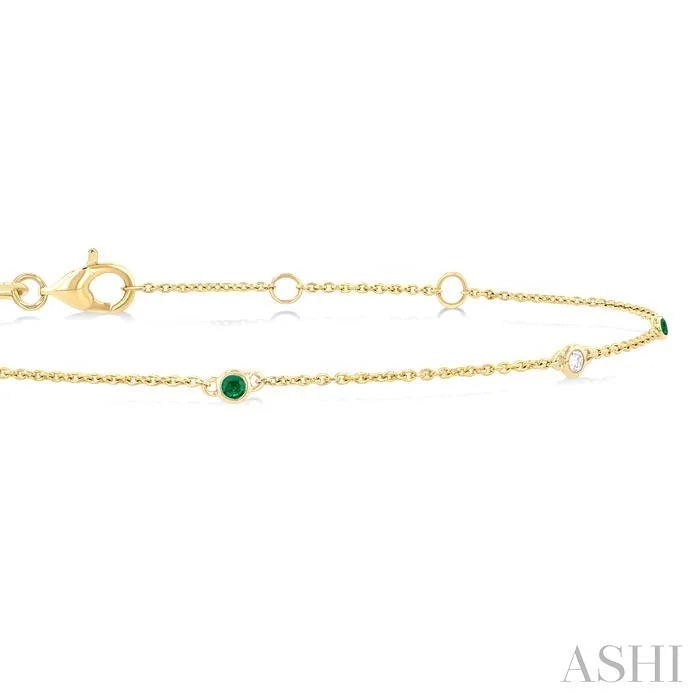 Alternate Gemstone & Diamond Station Chain Bracelet