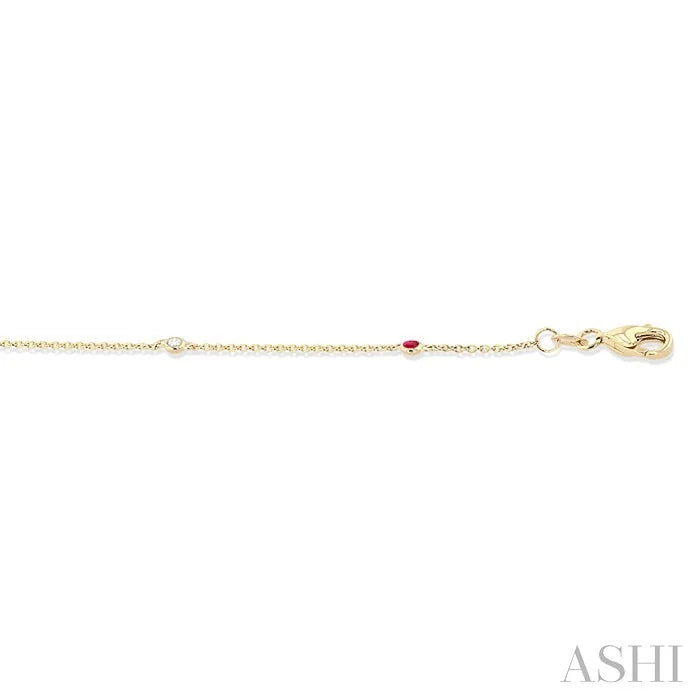 Alternate Gemstone & Diamond Station Chain Bracelet