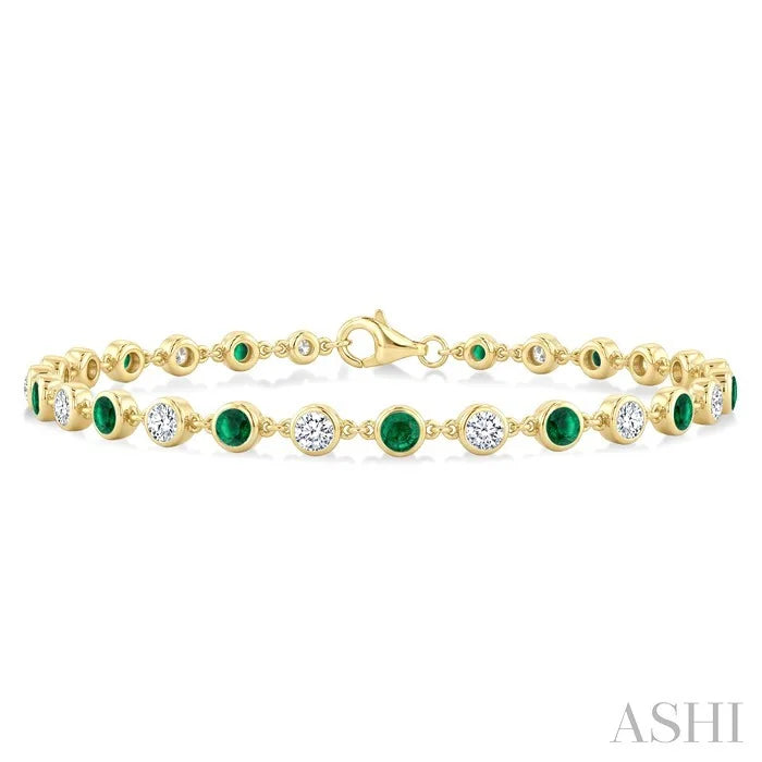 Gemstone & Diamond Station Bracelet