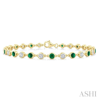 Gemstone & Diamond Station Bracelet