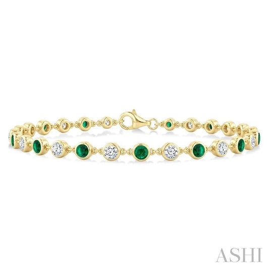 Gemstone & Diamond Station Bracelet