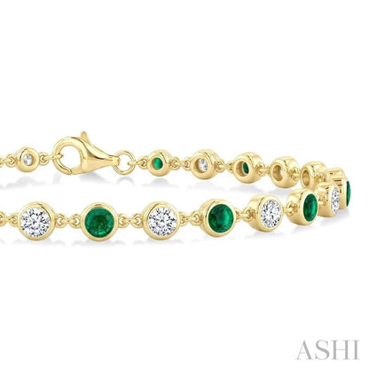 Gemstone & Diamond Station Bracelet