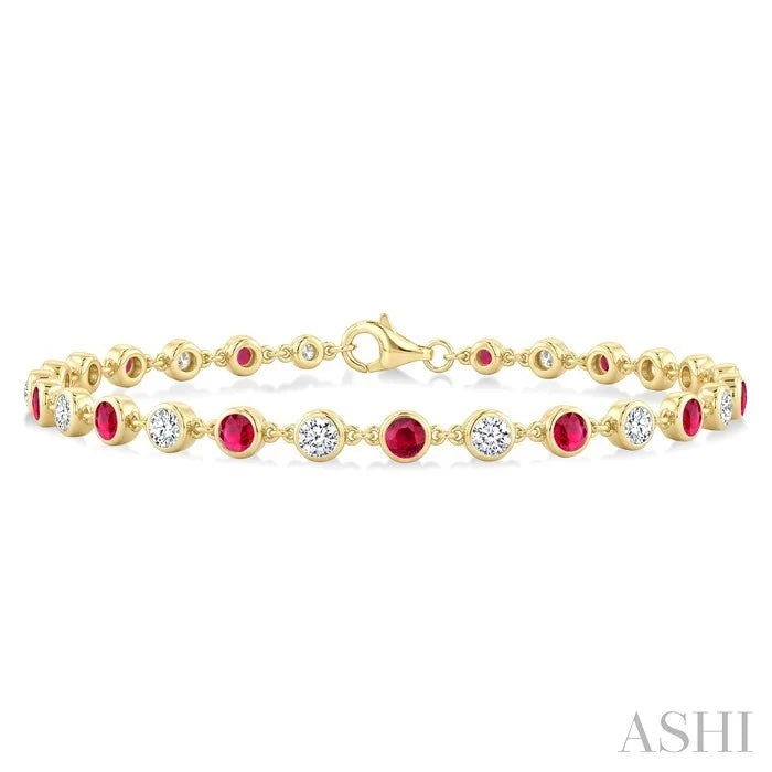Gemstone & Diamond Station Bracelet