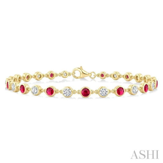 Gemstone & Diamond Station Bracelet