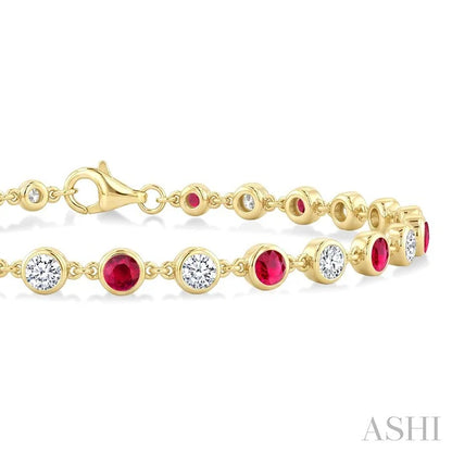 Gemstone & Diamond Station Bracelet