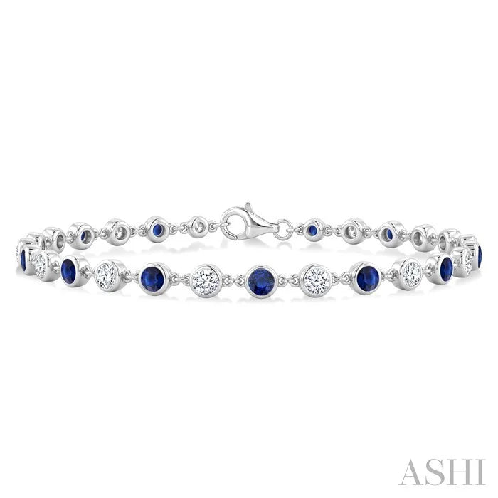 Gemstone & Diamond Station Bracelet