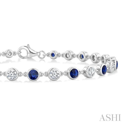 Gemstone & Diamond Station Bracelet