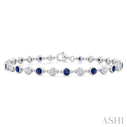 Gemstone & Diamond Station Bracelet
