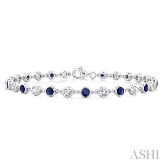 Gemstone & Diamond Station Bracelet