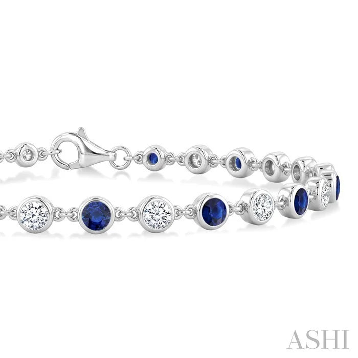 Gemstone & Diamond Station Bracelet