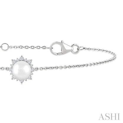 Pearl & Petite Halo Diamond Fashion Chain Bracelet