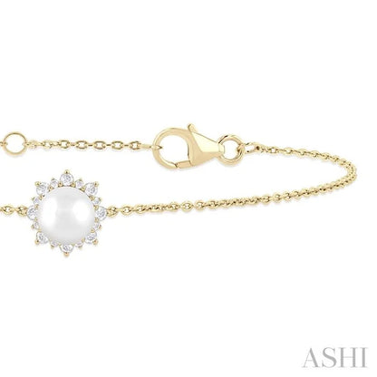 Pearl & Petite Halo Diamond Fashion Chain Bracelet