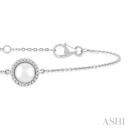 Pearl & Petite Halo Diamond Fashion Chain Bracelet