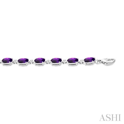 Oval Shape Gemstone & Diamond Bracelet