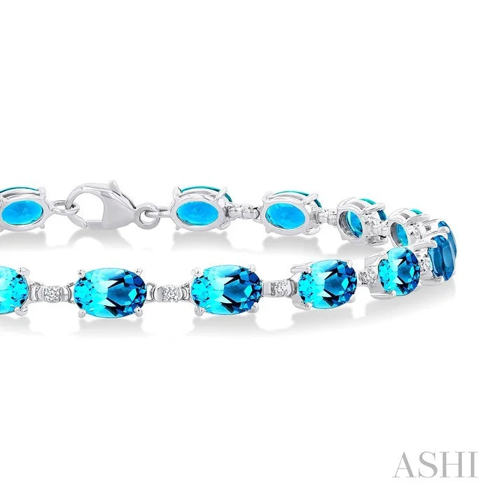 Oval Shape Gemstone & Diamond Bracelet