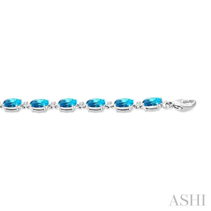 Oval Shape Gemstone & Diamond Bracelet