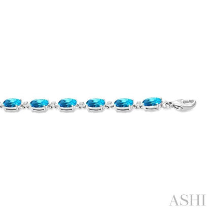 Oval Shape Gemstone & Diamond Bracelet