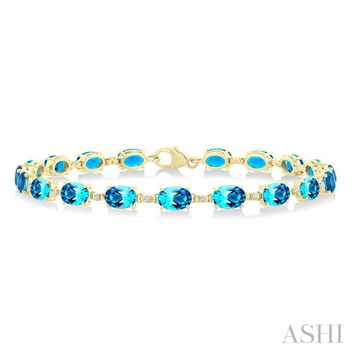 Oval Shape Gemstone & Diamond Bracelet