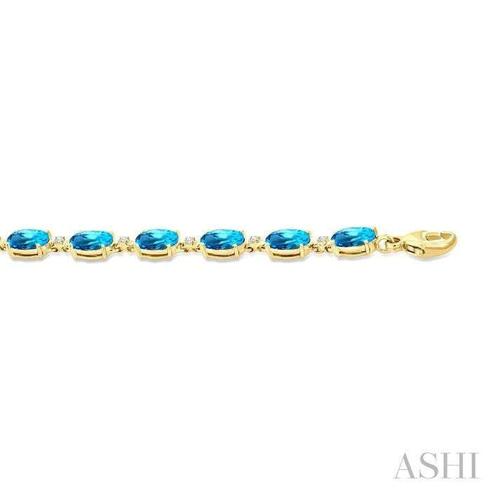 Oval Shape Gemstone & Diamond Bracelet
