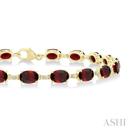 Oval Shape Gemstone & Diamond Bracelet