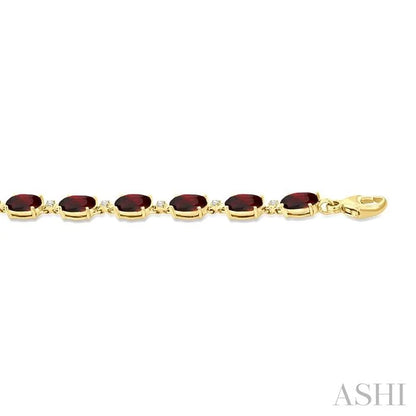 Oval Shape Gemstone & Diamond Bracelet