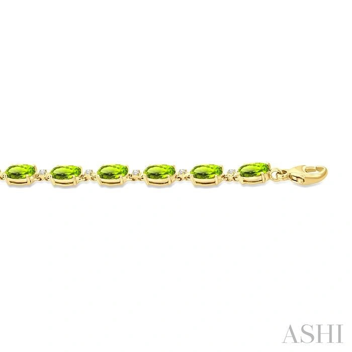 Oval Shape Gemstone & Diamond Bracelet