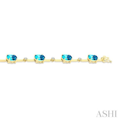 Oval Shape Gemstone & Diamond Bracelet